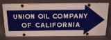 Union Oil Company of California Arrow Porcelain Sign