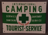 International Camping (Green Cross) Porcelain Sign