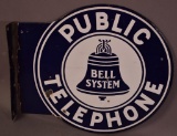 Bell System Public Telephone Porcelain Sign