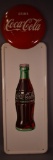Drink Coca-Cola w/bottle Pilaster Metal Sign