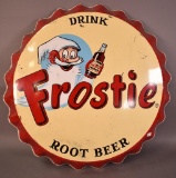 Drink Frostie Root Beer w/logo Bottle Cap Metal Sign