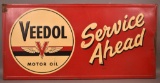 Veedol Motor Oil Service Ahead Metal Sign