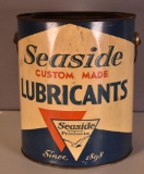 Seaside Ten Pound Round Metal Grease Can with Handle