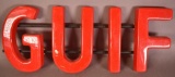 Small Gulf Plastic Letters mounted on rail