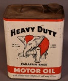 Heavy Duty Motor Oil w/white Elephant Two Gallon Can