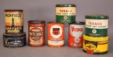 8-Different One Pound Metal Grease Cans
