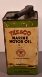 Texaco Marine Oil One Gallon Square Metal Can