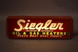 Siegler Oil & Gas Heaters Double-Sided Lighted Glass Sign