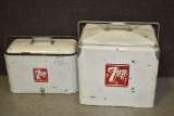 2-7up Metal Carrying Coolers