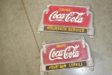 2-Fantasy Cast Iron Coca-Cola Signs