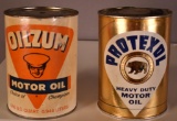 2-Fiber Cans Oilzum & Protexol w/bear Quart Cans