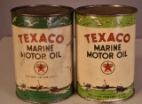 2-Texaco Marine Motor Oil Quart Cans