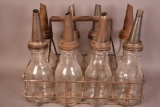 8-Generic Oil Bottles in Wire Rack