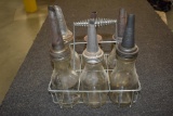 6-Generic Oil Bottles in Wire Rack