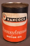 Hancock Pennsylvania Motor Oil Quart Can