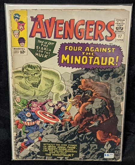 The Avengers #17 Comic Book .12 Cents 1965 Hulk Moleman