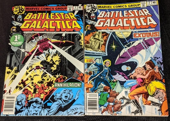 Battlestar Galactica Marvel Comic Books #1 & #2