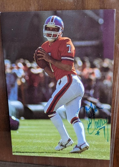 Auotgraphed John Elway Mizuno Shoes Denver Broncos Football Club Oversized Post Card