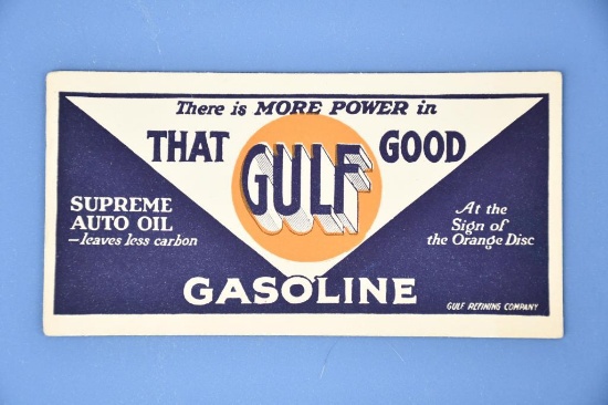 Gulf Gasoline Advertising Ink Blotter