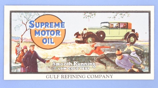 Gulf Gasoline Gulf Refining Company Incorporated Advertising Ink Blotter