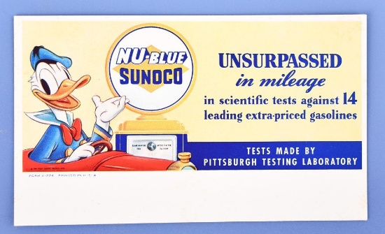 Nu-Blue Sunoco Oil Advertising Ink Blotter