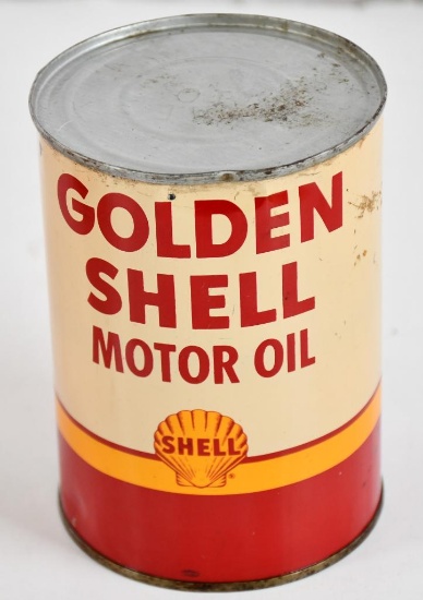 Golden Shell Motor Oil Quart Metal Can