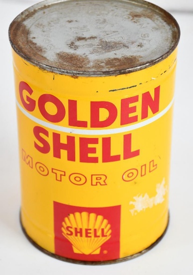 Golden Shell Motor Oil Quart Metal Can