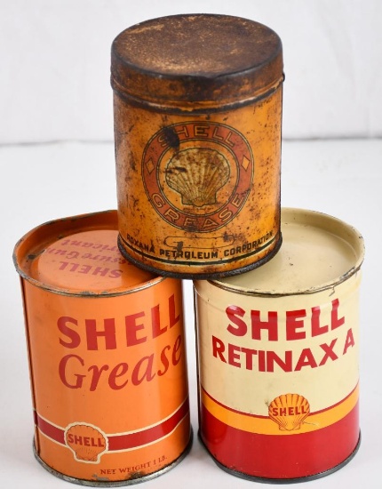 3-DIfferent Shell One Pound Grease Cans