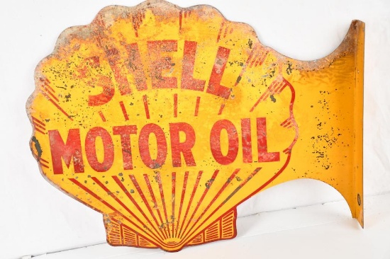 Shell Motor Oil Metal Flange Sign