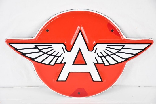 (Flying A) w/Logo Embossed Porcelain Truck Sign