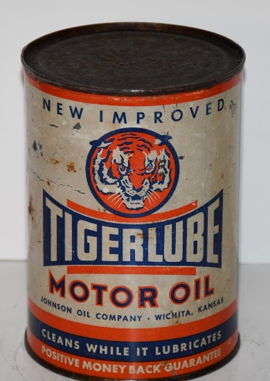 Tigerlube Motor Oil Quart Metal Can