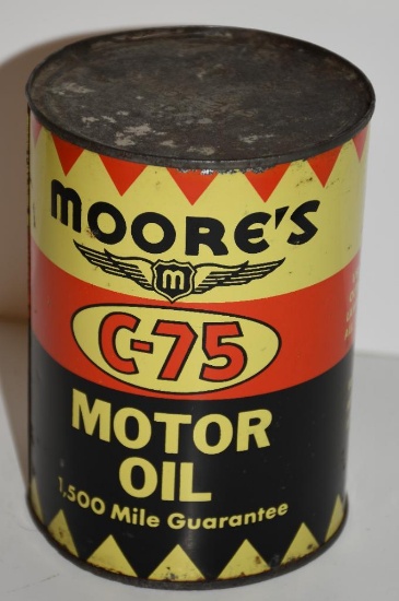 Moore's C-75 Motor Oil Quart Metal Can