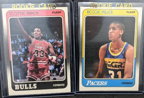 1988 Fleer Scottie Pippen and Reggie Miller NBA Rookie Cards Both NrMINT