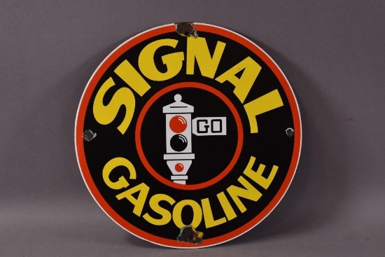 Signal Gasoline w/Red Spotlight Sign (TAC)