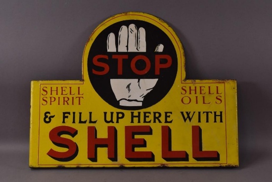 Shell STOP & Fill Up Here Porcelain Sign (TAC)