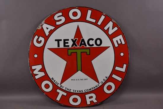 Texaco (black-T) Gasoline Motor Oil Sign (TAC)