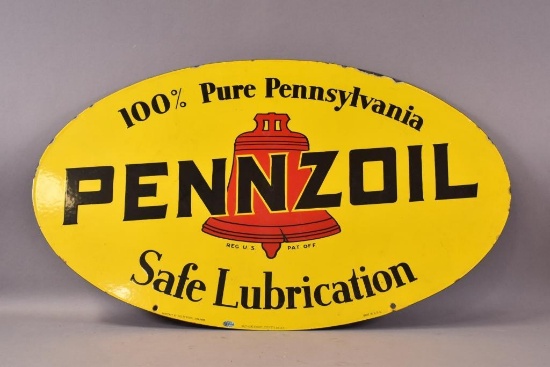 Pennzoil (red bell) Safe Lubrication Porcelain
