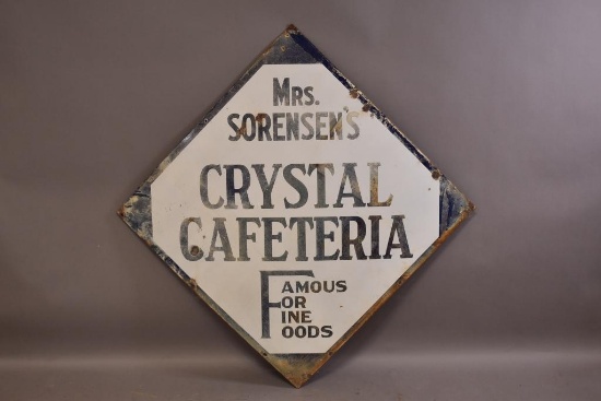 Crystal Cafeteria (Pomona) Porcelain Sign (TAC)