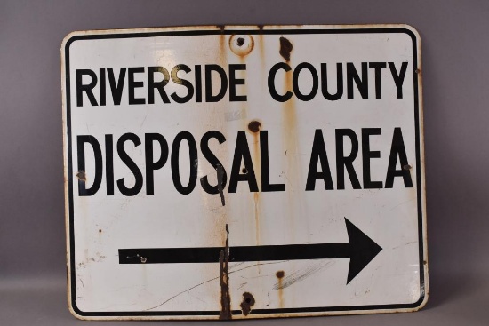 Riverside County Disposal Area Porcelain Sign