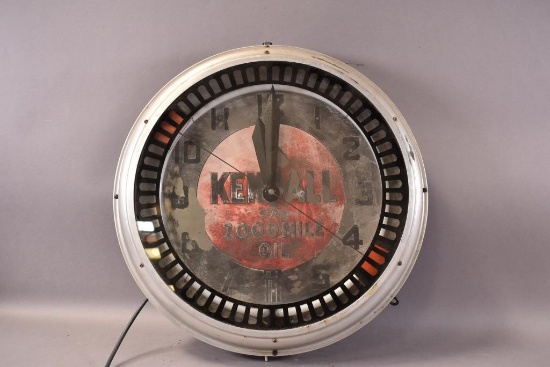Kendall Motor Oil Neon Spinner Clock