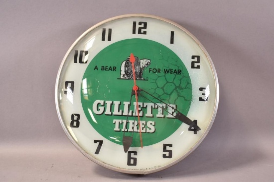 Gillette Tires w/ logo Pam Clock