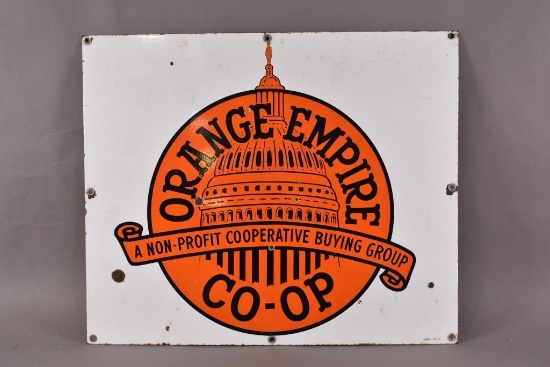 Orange Empire Co-Op w/ Logo Porcelain Sign