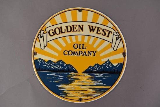 Golden West Oil Company Porcelain Sign
