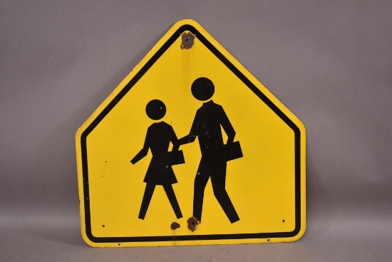 School Crossing Porcelain Sign