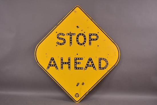 S. Cal. Stop Ahead Porcelain Sign w/Jewels