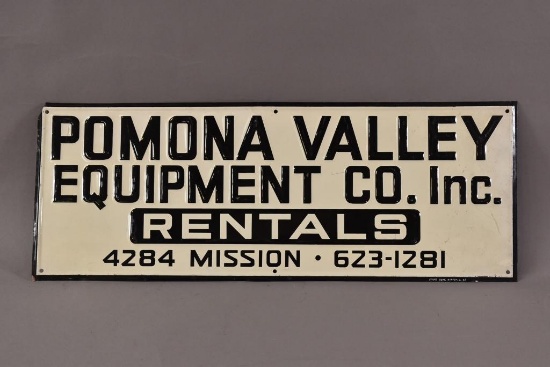 Pomona Valley Equipment Metal Sign