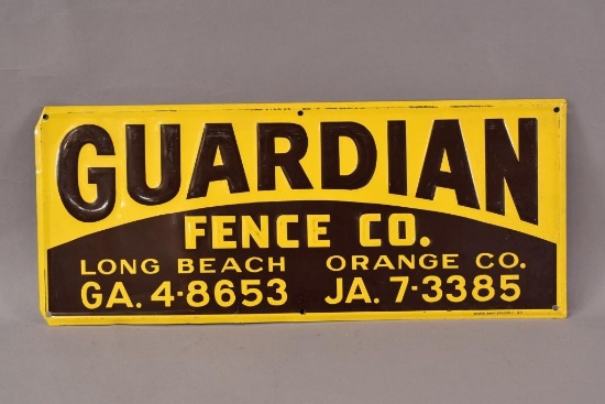 Guardian Fence Long Beach, Orange Metal Sign