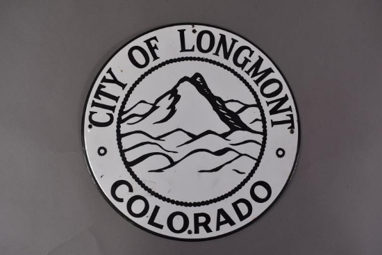 City of Longmont Colorado Porcelain Sign