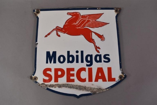 Mobilgas Special w/ Pegasus Porcelain Sign