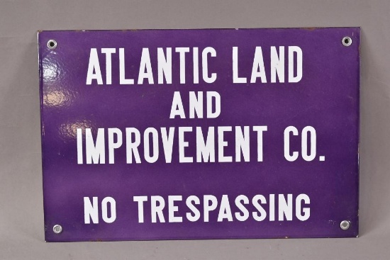 Atlantic Land No Trespassing Porcelain Sign